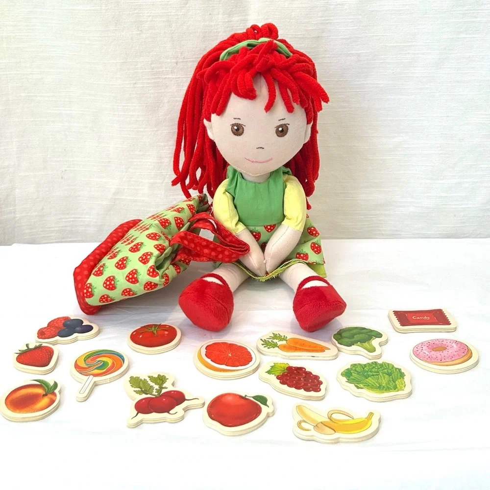 Strawberry Doll with Red Hair and Good‎ For You Healthy Eating Food Accessories